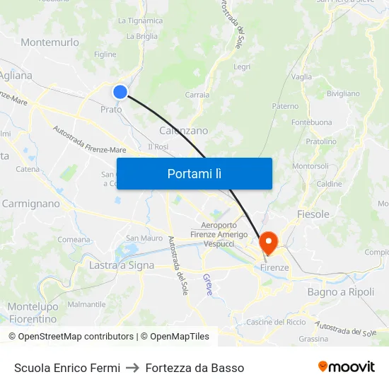 Scuola Enrico Fermi to Fortezza da Basso map