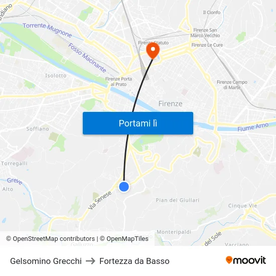 Gelsomino Grecchi to Fortezza da Basso map