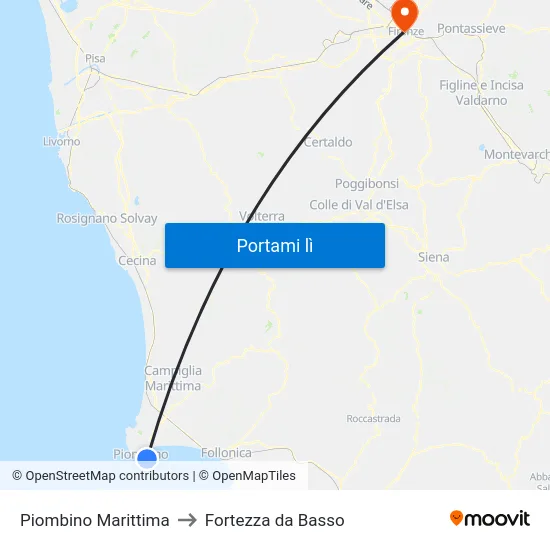 Piombino Marittima to Fortezza da Basso map