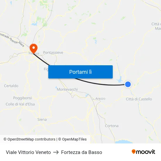 Viale Vittorio Veneto to Fortezza da Basso map