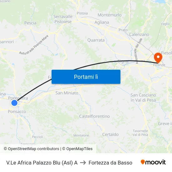 V.Le Africa Palazzo Blu (Asl) A to Fortezza da Basso map