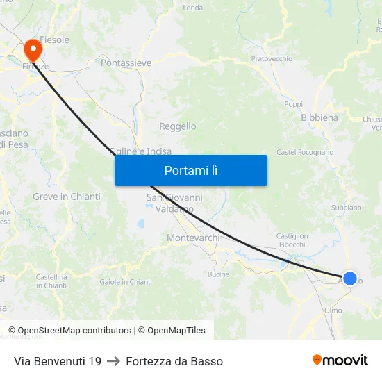 Via Benvenuti 19 to Fortezza da Basso map