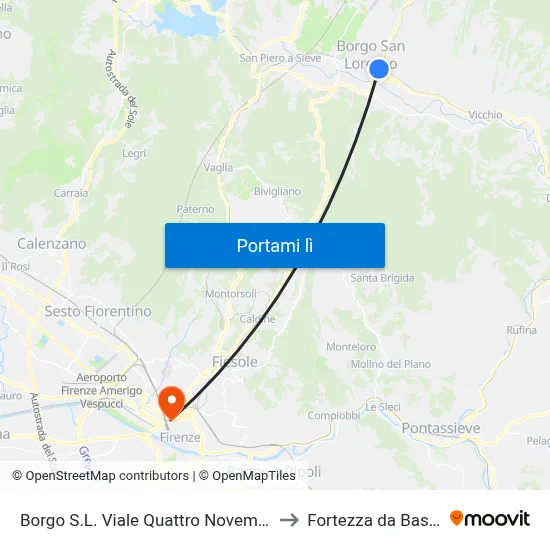 Borgo S.L. Viale Quattro Novembre to Fortezza da Basso map