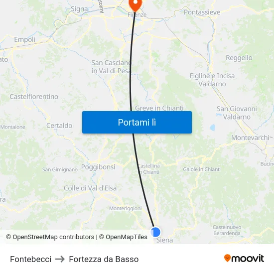 Fontebecci to Fortezza da Basso map