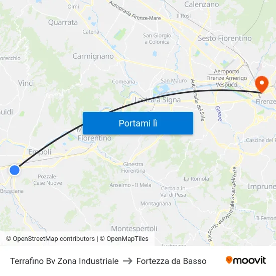 Terrafino Bv Zona Industriale to Fortezza da Basso map