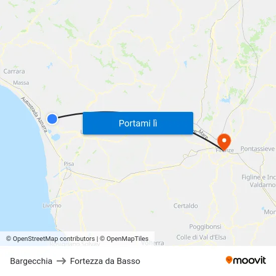 Bargecchia to Fortezza da Basso map