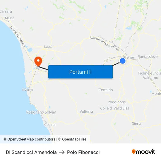 Di Scandicci Amendola to Polo Fibonacci map
