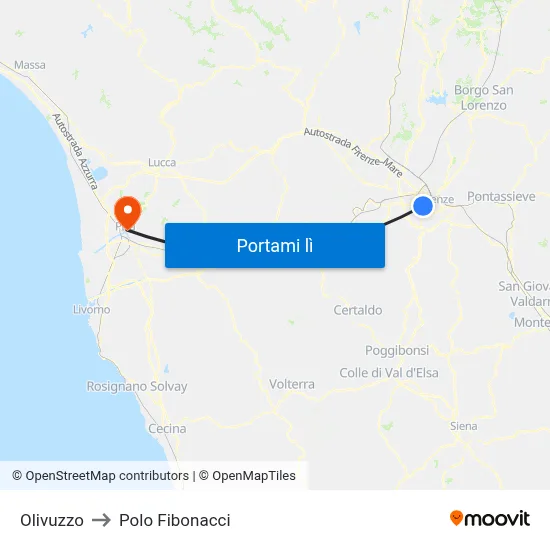Olivuzzo to Polo Fibonacci map