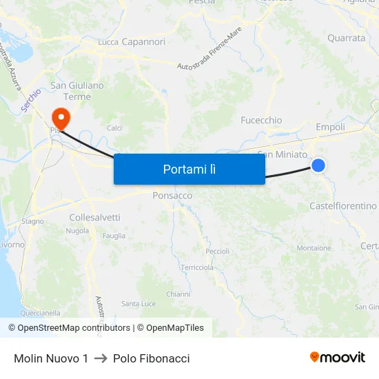 Molin Nuovo 1 to Polo Fibonacci map