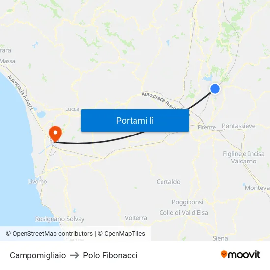Campomigliaio to Polo Fibonacci map