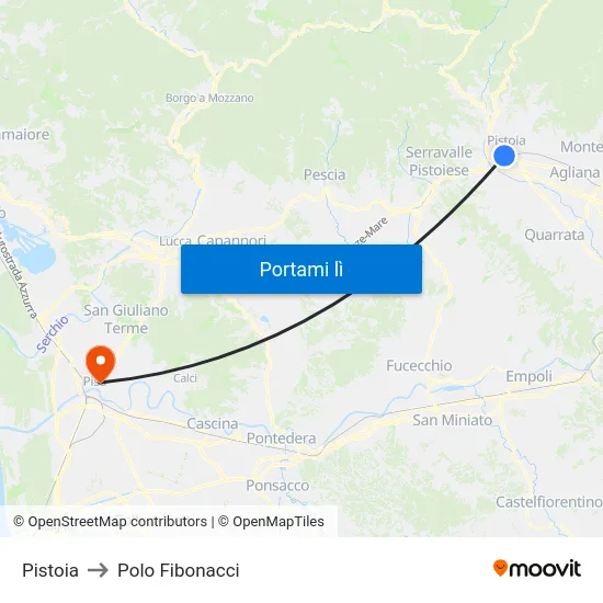 Pistoia to Polo Fibonacci map