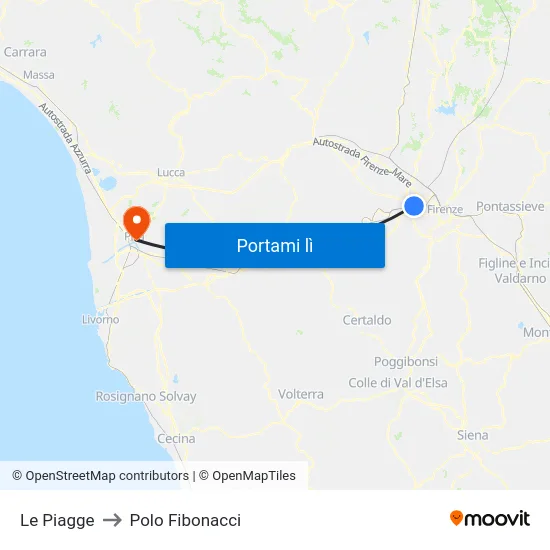 Le Piagge to Polo Fibonacci map