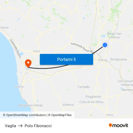 Vaglia to Polo Fibonacci map