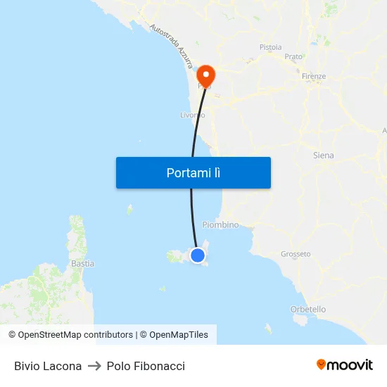 Bivio Lacona to Polo Fibonacci map