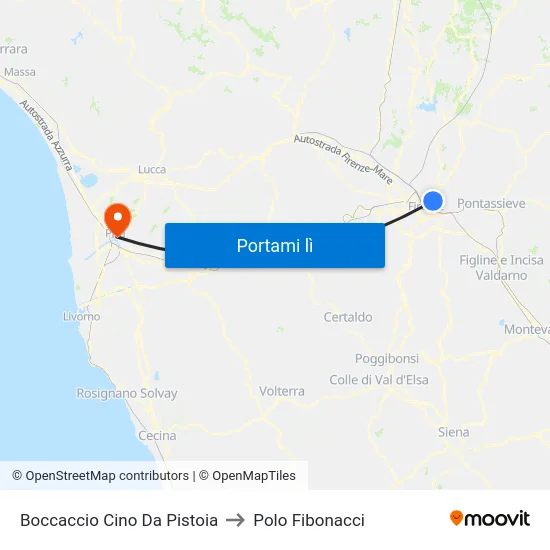 Boccaccio Cino Da Pistoia to Polo Fibonacci map