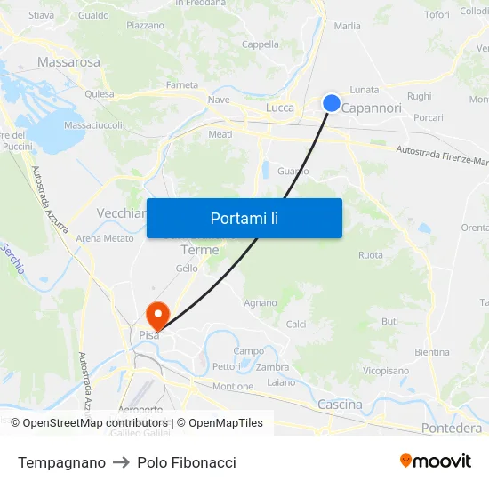 Tempagnano to Polo Fibonacci map