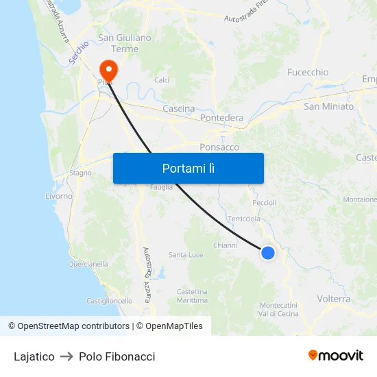 Lajatico to Polo Fibonacci map