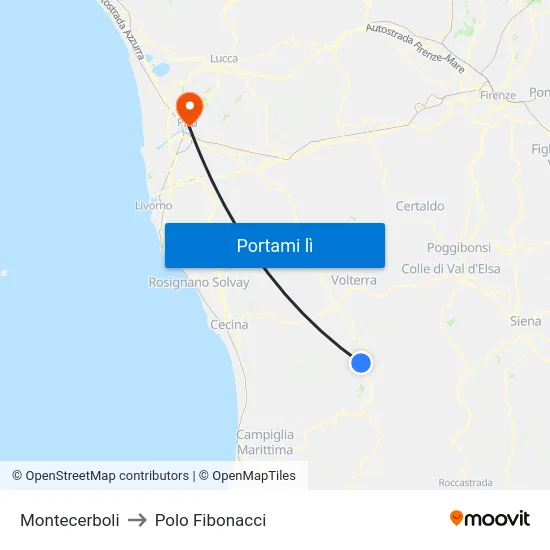 Montecerboli to Polo Fibonacci map