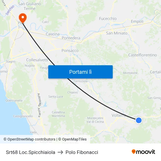 Srt68 Loc.Spicchiaiola to Polo Fibonacci map