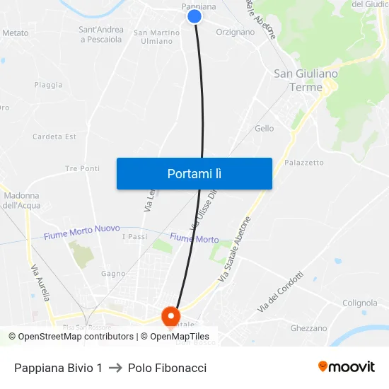 Pappiana Bivio 1 to Polo Fibonacci map