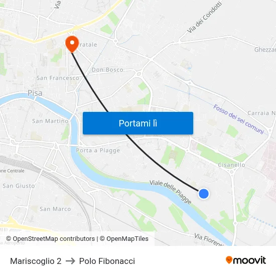 Mariscoglio 2 to Polo Fibonacci map