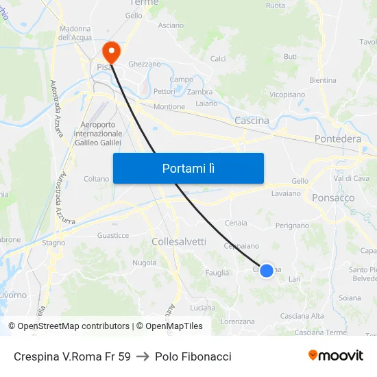 Crespina V.Roma Fr 59 to Polo Fibonacci map