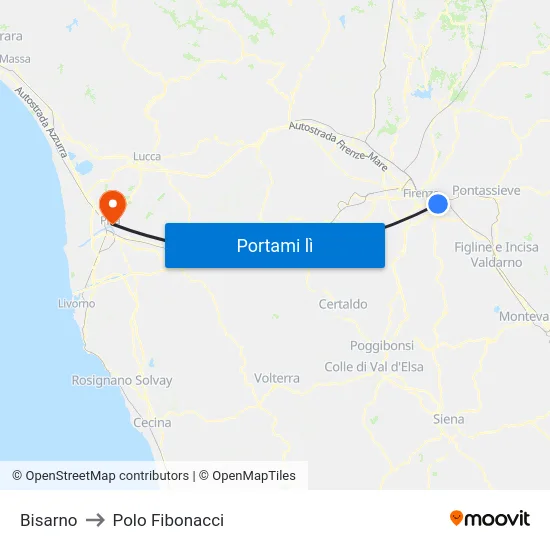 Bisarno to Polo Fibonacci map