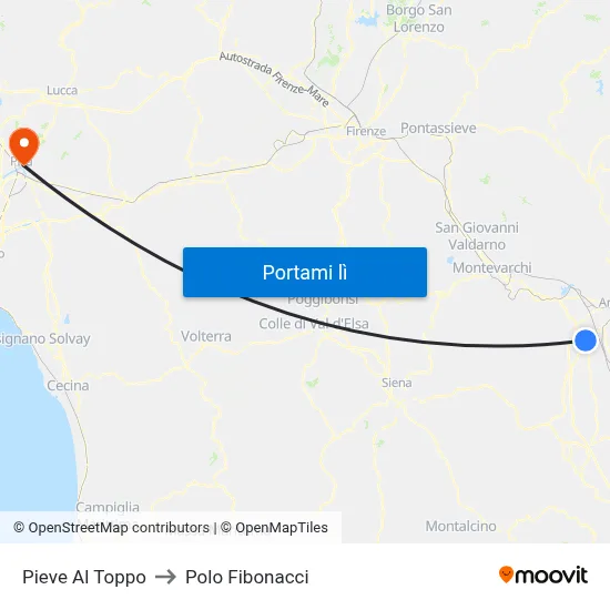 Pieve Al Toppo to Polo Fibonacci map