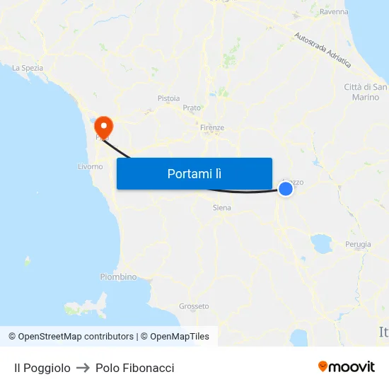 Il Poggiolo to Polo Fibonacci map