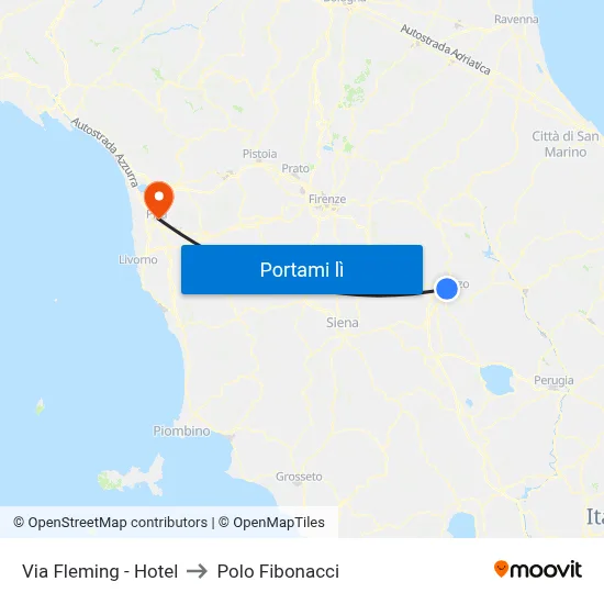 Via Fleming - Hotel to Polo Fibonacci map