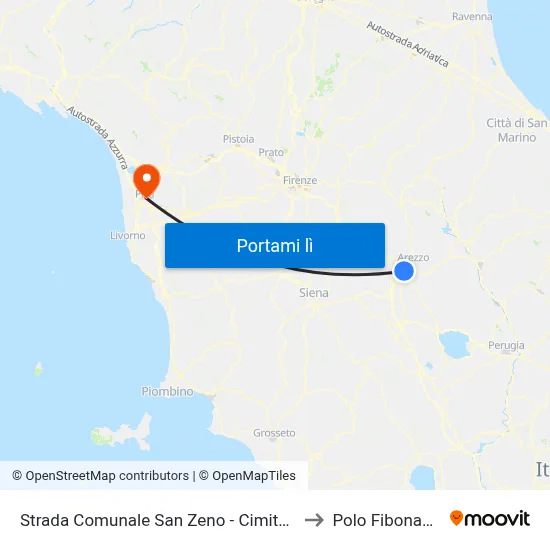 Strada Comunale San Zeno - Cimitero to Polo Fibonacci map