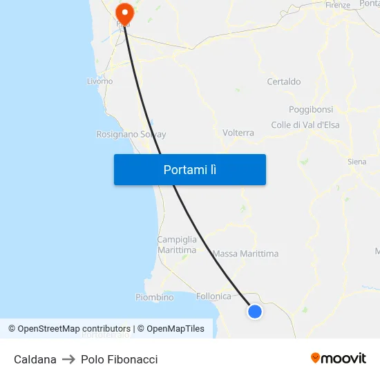 Caldana to Polo Fibonacci map