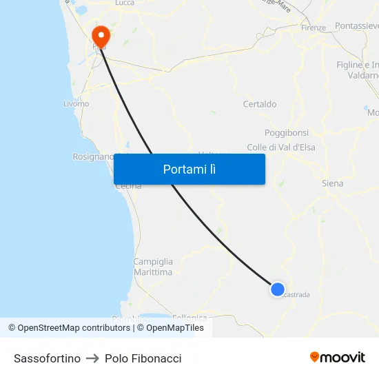 Sassofortino to Polo Fibonacci map
