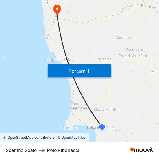 Scarlino Scalo to Polo Fibonacci map