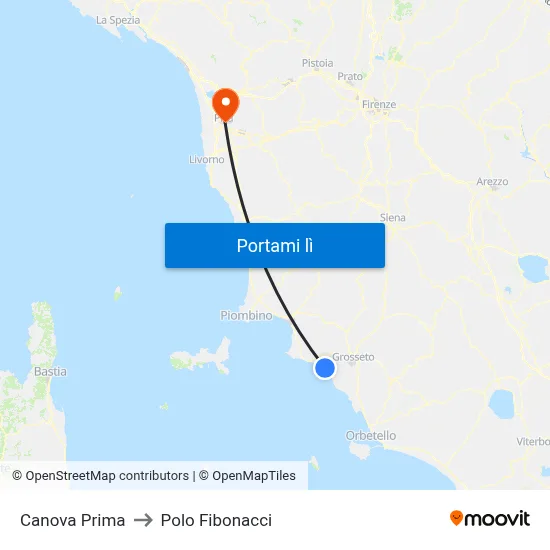 Canova Prima to Polo Fibonacci map