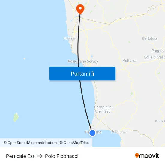 Perticale Est to Polo Fibonacci map