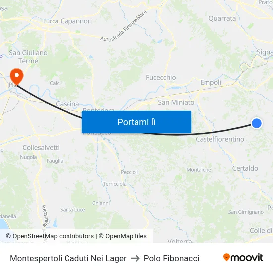 Montespertoli Caduti Nei Lager to Polo Fibonacci map