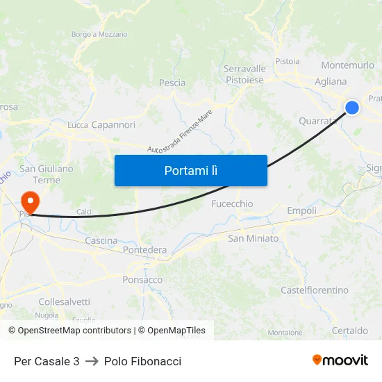 Per Casale 3 to Polo Fibonacci map