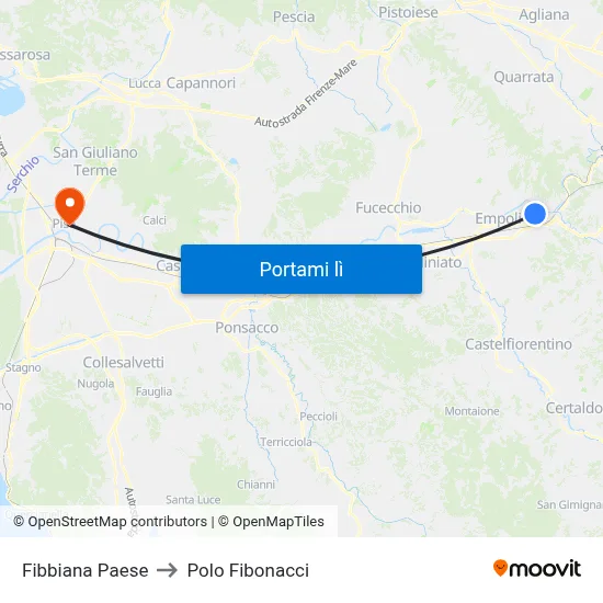 Fibbiana Paese to Polo Fibonacci map