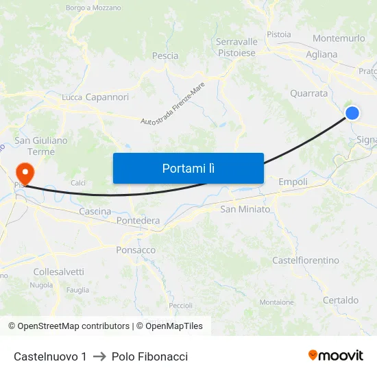 Castelnuovo 1 to Polo Fibonacci map
