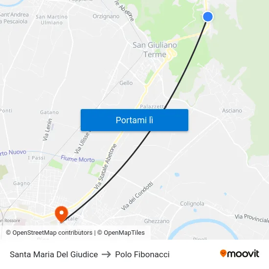 Santa Maria Del Giudice to Polo Fibonacci map
