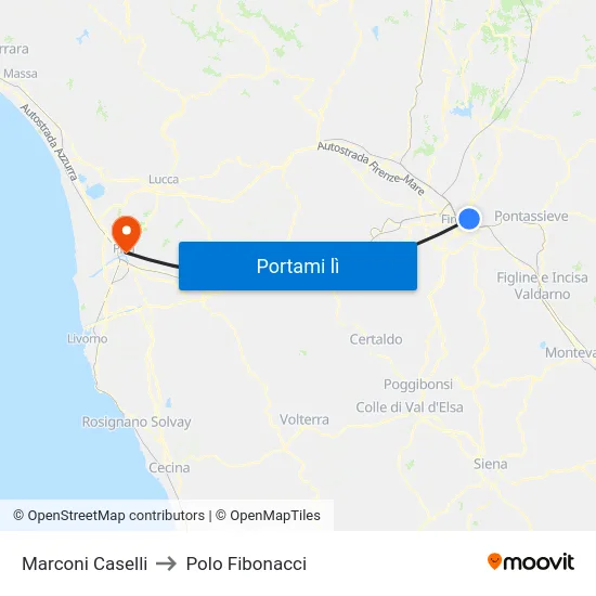 Marconi Caselli to Polo Fibonacci map