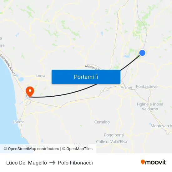 Luco Del Mugello to Polo Fibonacci map