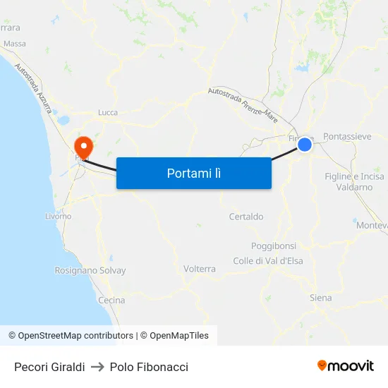 Pecori Giraldi to Polo Fibonacci map