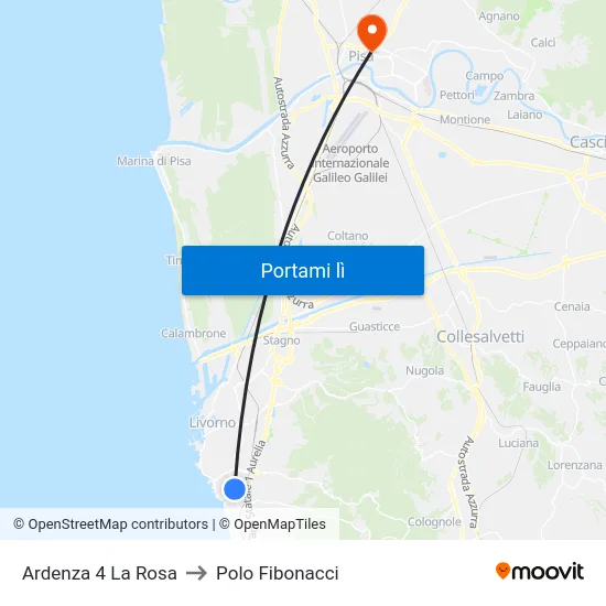 Ardenza 4 La Rosa to Polo Fibonacci map