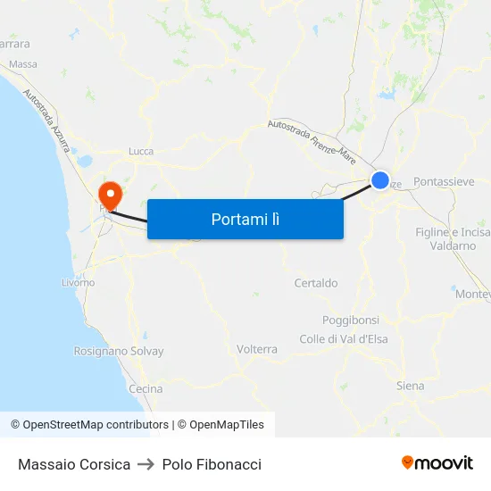Massaio Corsica to Polo Fibonacci map