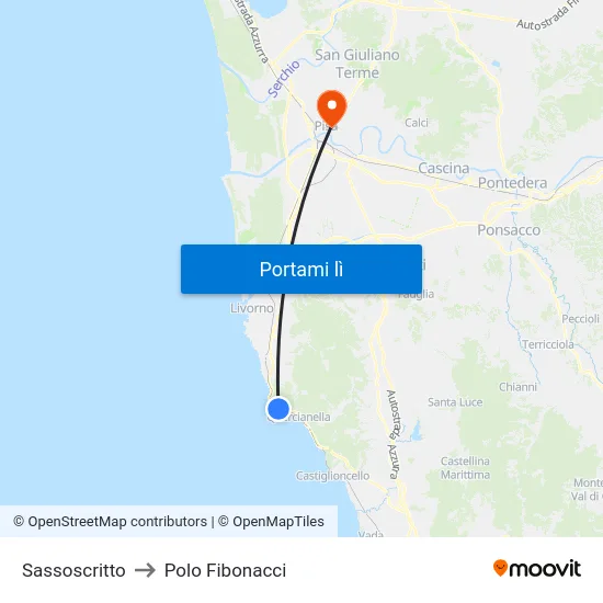 Sassoscritto to Polo Fibonacci map