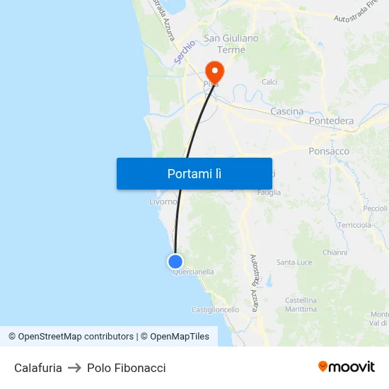 Calafuria to Polo Fibonacci map