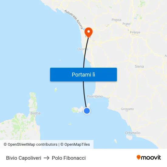 Bivio Capoliveri to Polo Fibonacci map