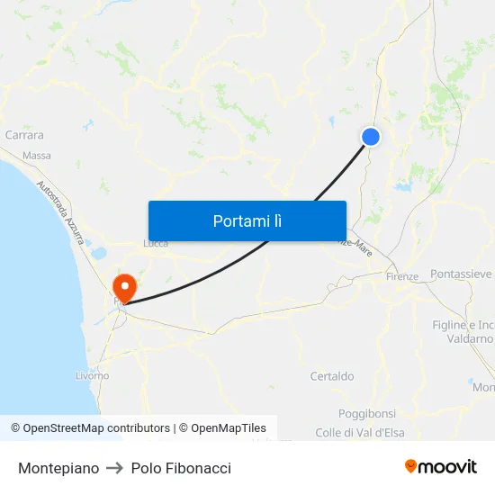 Montepiano to Polo Fibonacci map